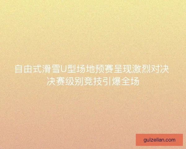 自由式滑雪U型场地预赛呈现激烈对决 决赛级别竞技引爆全场